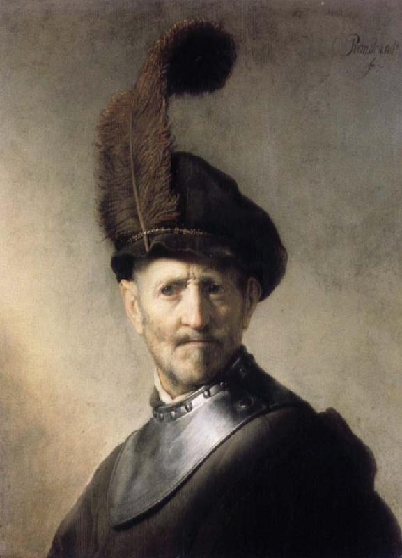 REMBRANDT Harmenszoon van Rijn Man in a Plumed Hat and Gorget oil painting image